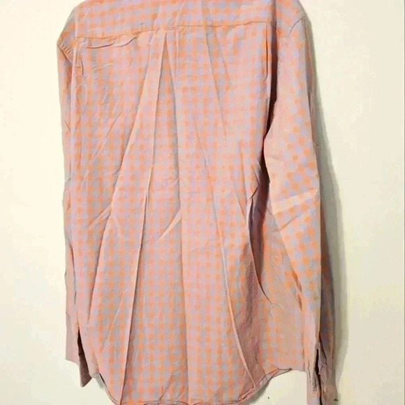 J.Crew Shirt Mens XL Orange Blue Checkered Flannel Button Down - Picture 5 of 5